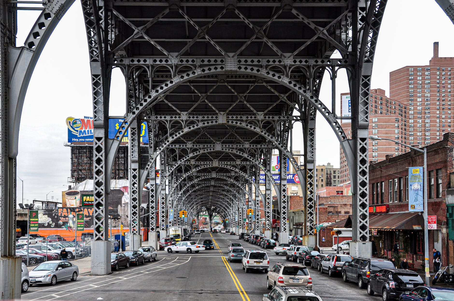 street under riverside drive viaduct in new york city